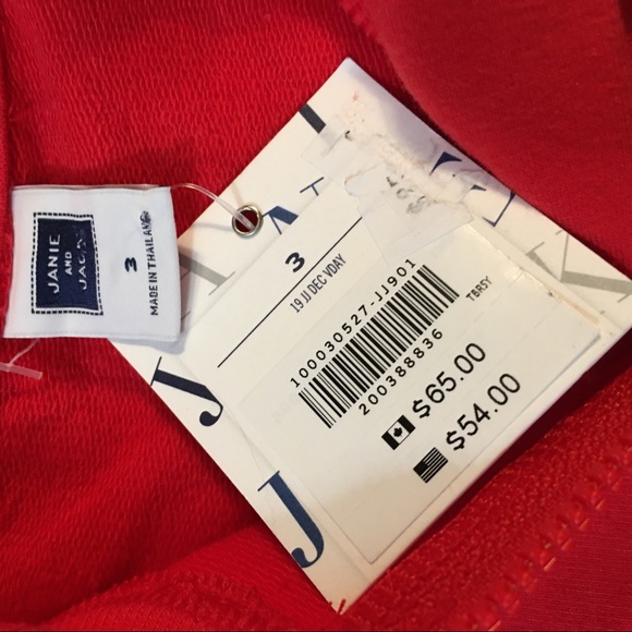 Janie & Jack Red NWT Dress - Size 3 - Picture 5 of 7